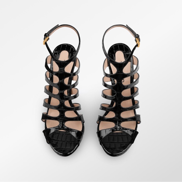 TOM FORD STAMPED CROCODILE LEATHER CARINE SANDAL - Picture 3 of 5